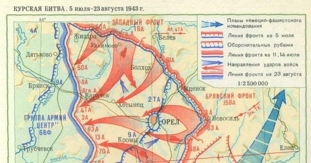 Линия фронта обозначенная на схеме цифрой 2 установилась в ходе масштабного наступления немецких